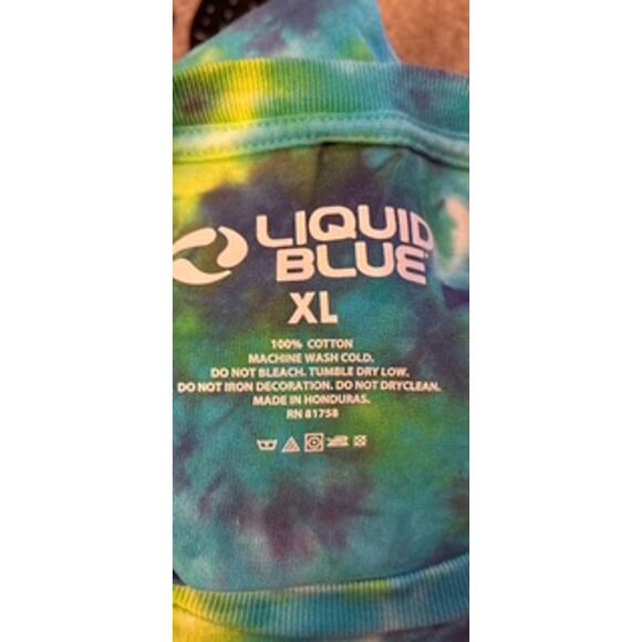 Modern Liquid Blue T-Shirt Blue Tie-Dye Multi-Color Unisex XL - Picture 4 of 4